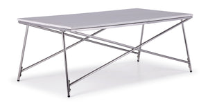 Farah 48" Table de centre - blanc et chrome