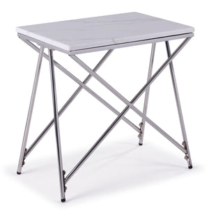 Farah Table de bout 22 po - blanc et chrome