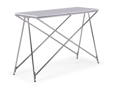 Farah Table console - blanc et chrome