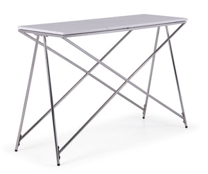 Farah 47" Table console - blanc et chrome