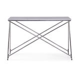 Farah Sofa Table - White and Chrome