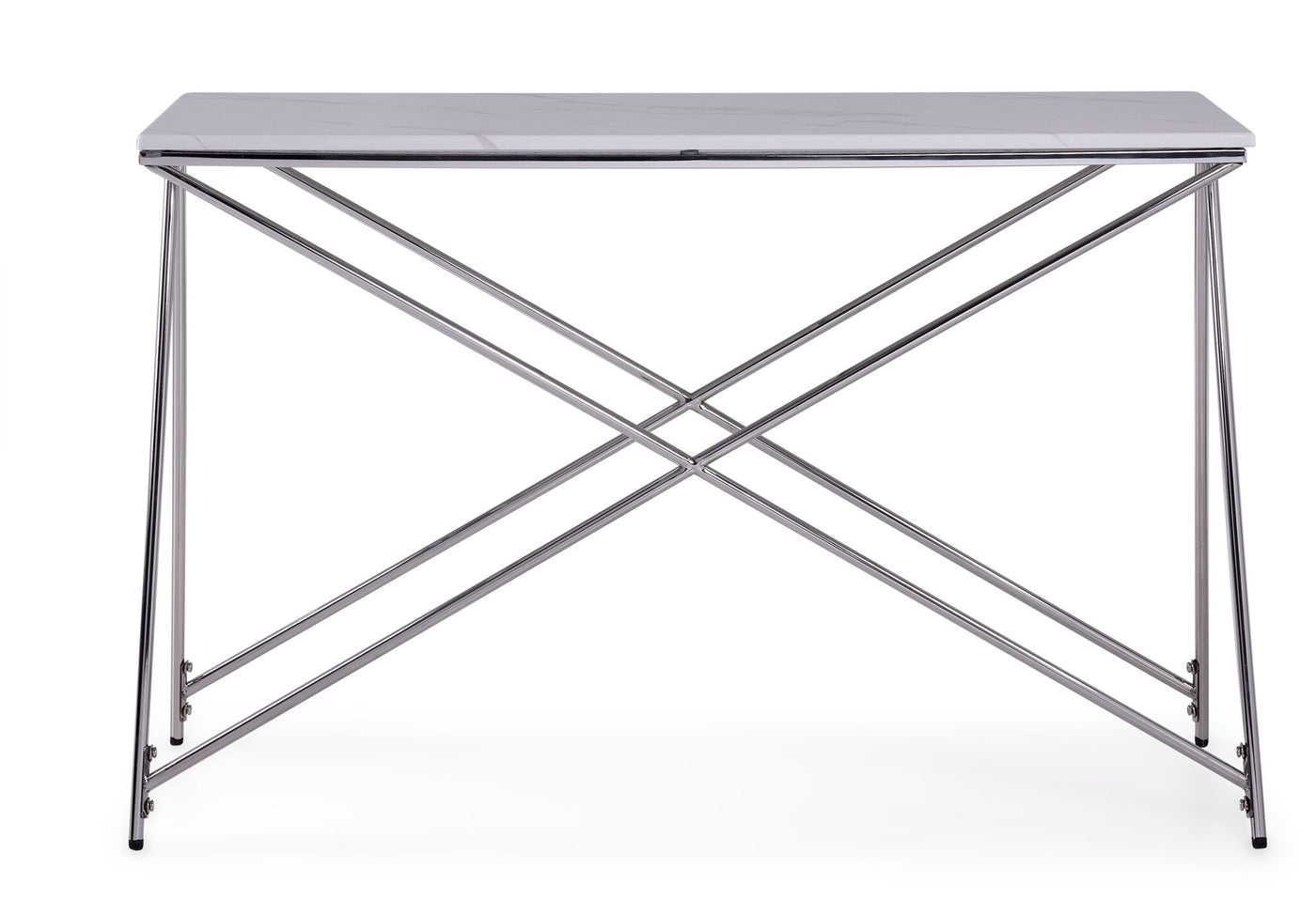 Farah Sofa Table - White and Chrome