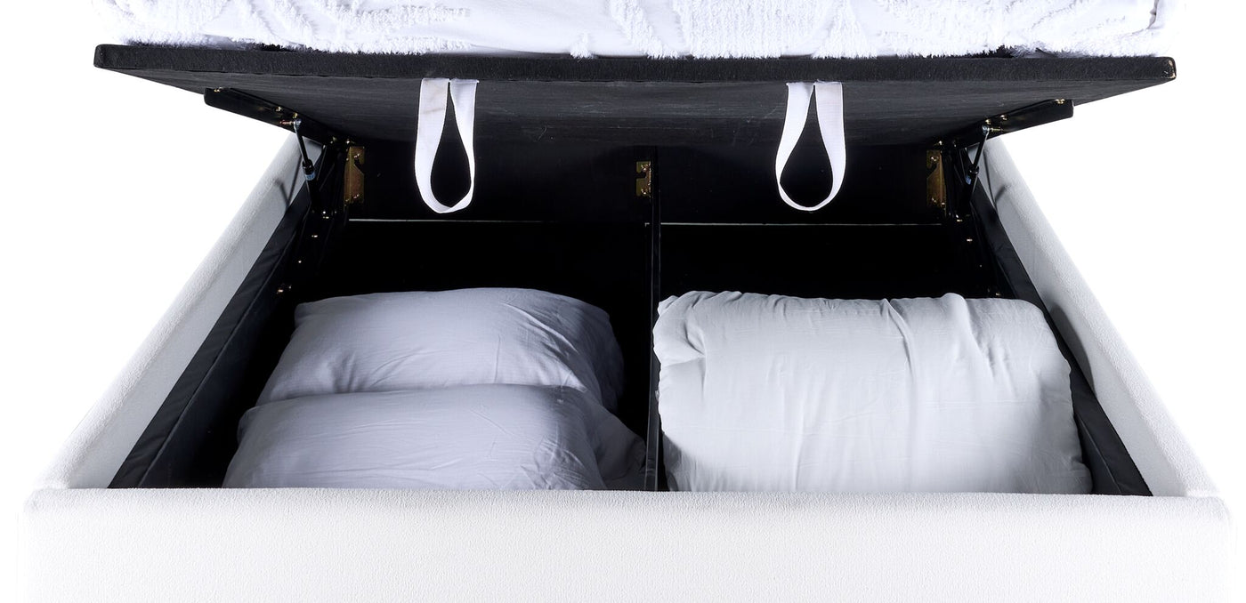Fern 3-Piece Queen Storage Lift Bed - White