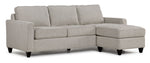 Flipp-it Sofa with Reversible Chaise/Ottoman - Platinum