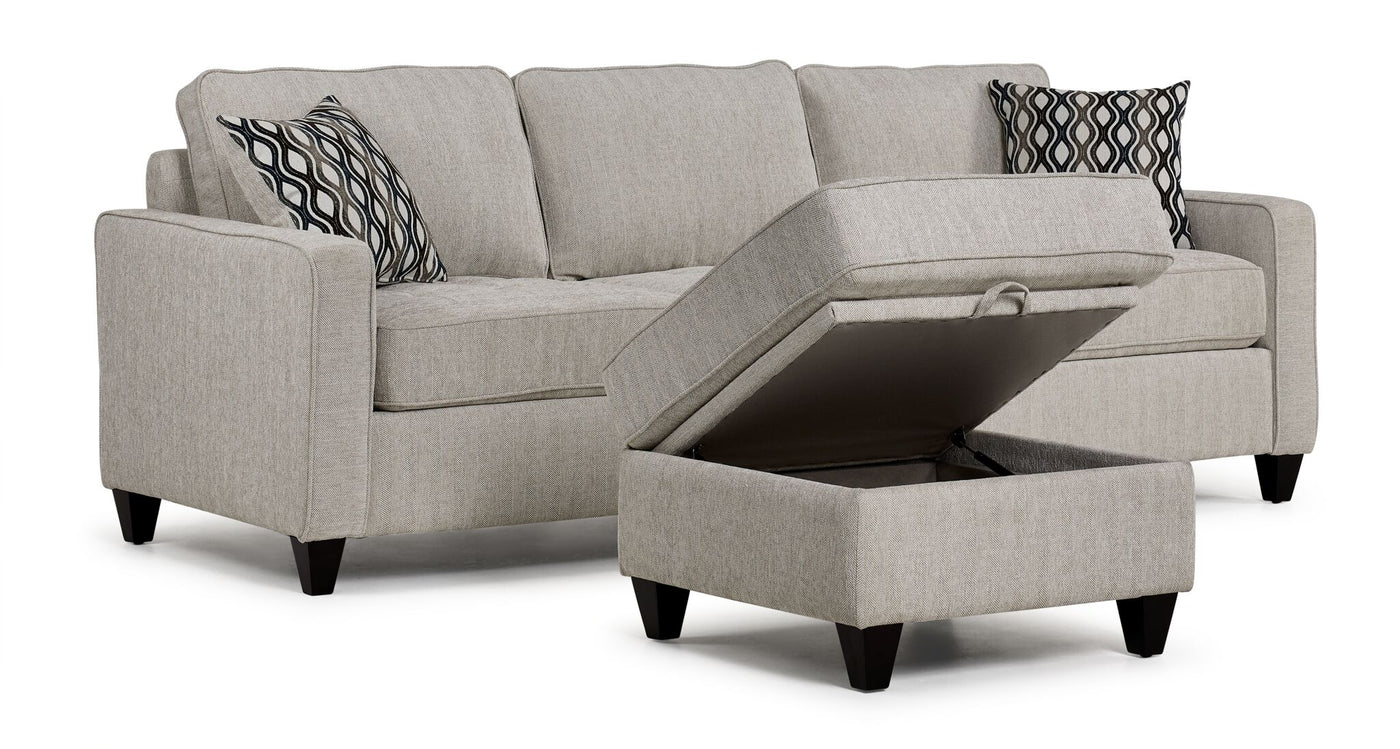 Flipp-it Sofa with Reversible Chaise/Ottoman - Platinum