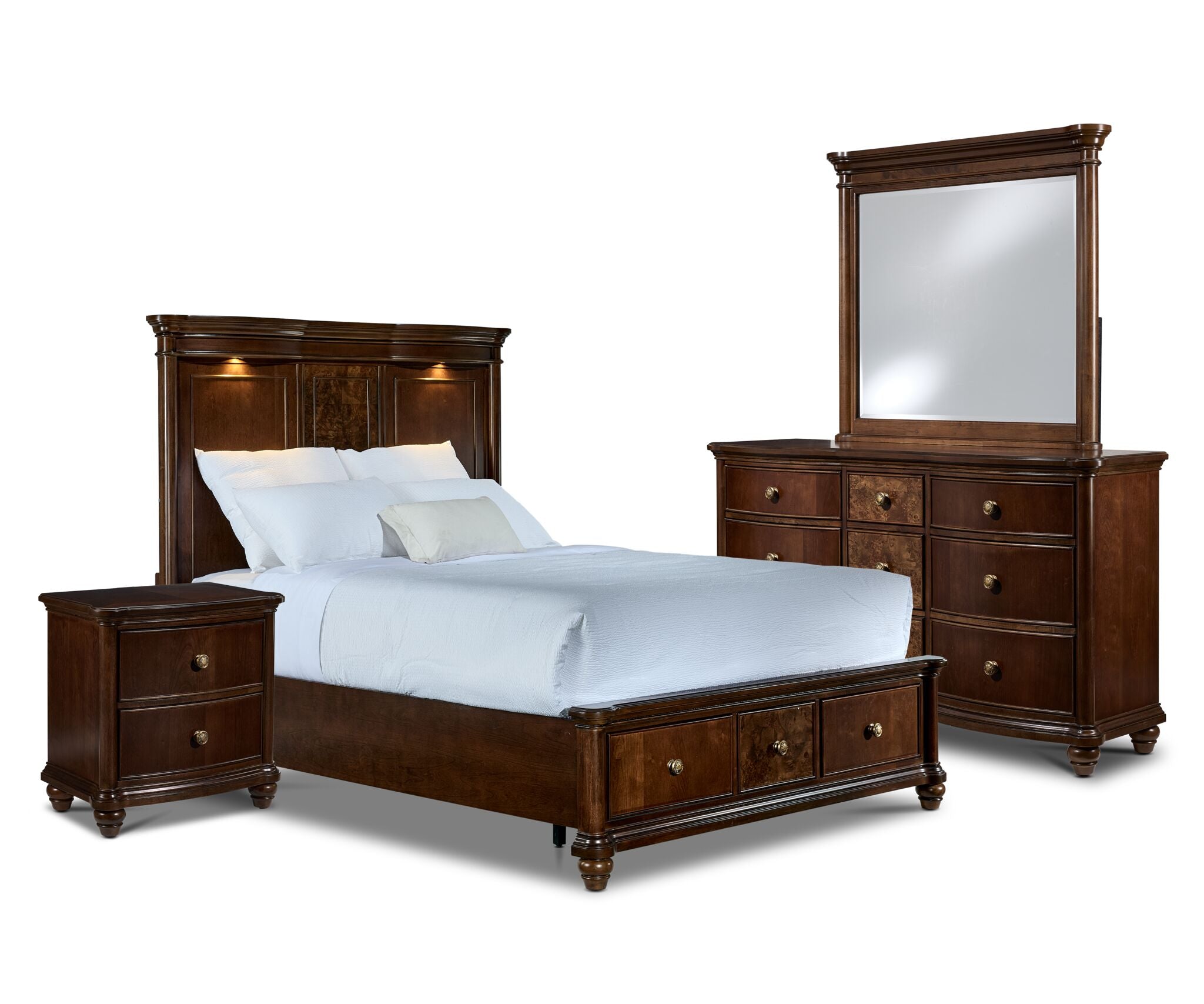 Florence 6 - Piece Queen Storage Bedroom Set - Brown