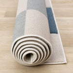 Ocean Blocks 6'7" x 9'6" Banded Rectangle Area Rug - Blue, White