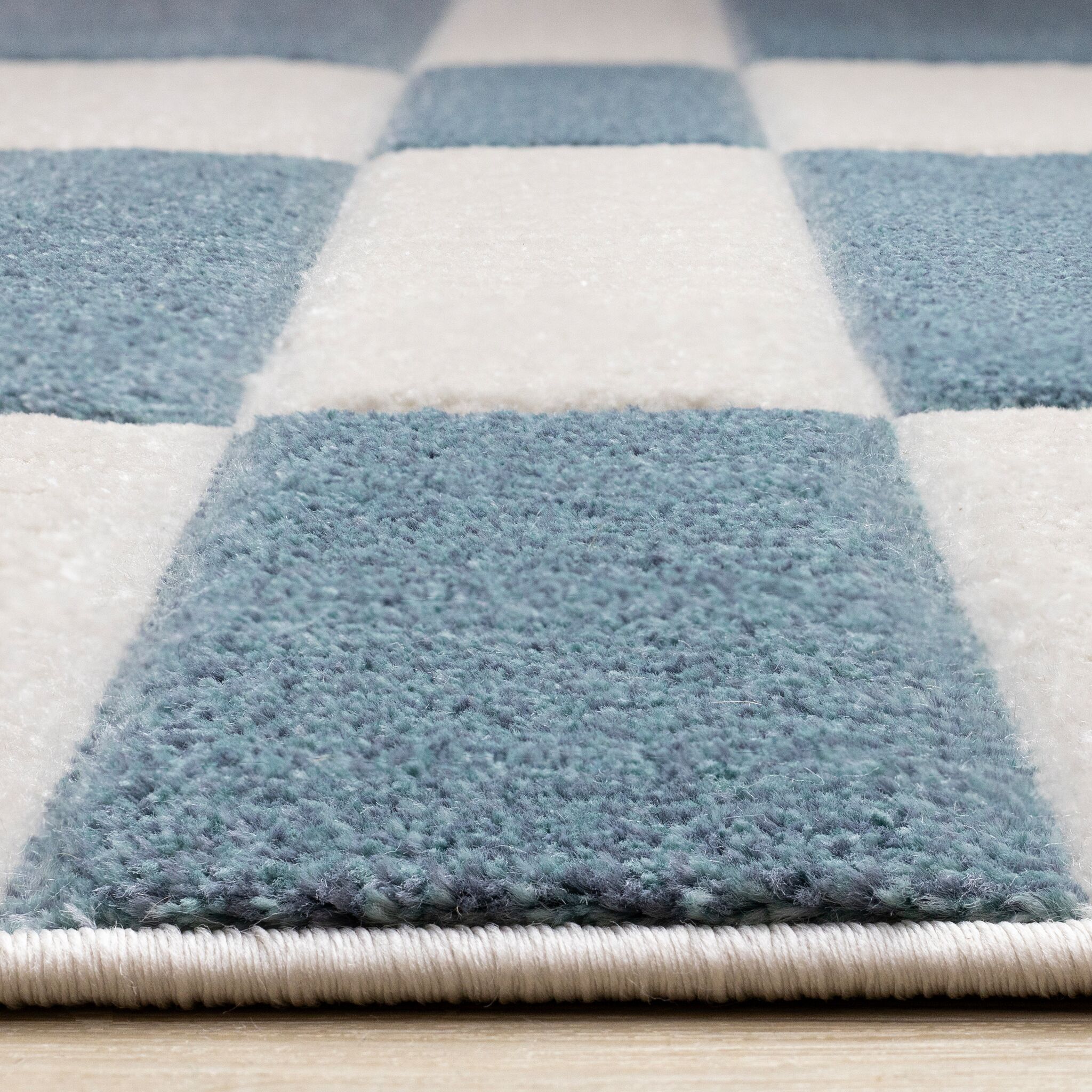 Ocean Blocks 7'10" x 10'6" Banded Rectangle Area Rug - Blue, White