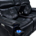 Franco Triple Power Reclining Loveseat with Console - Eclipse
