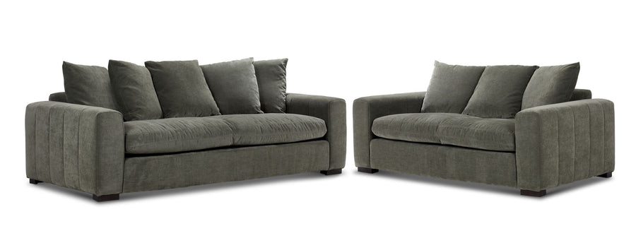Frazer Sofa and Loveseat Set - Forest Green
