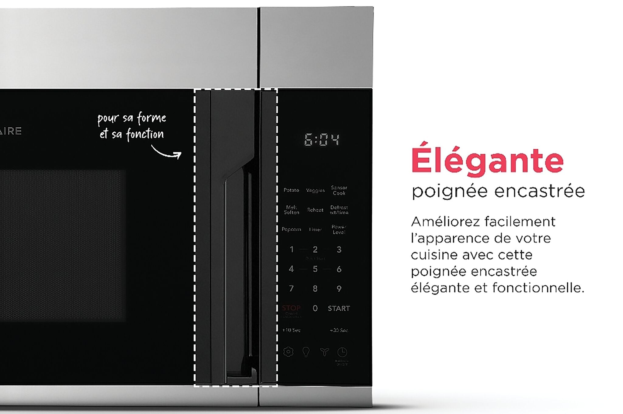 Frigidaire Four micro-ondes avec hotte intégrée 1,8 pi³ acier inoxydable FMOW1852AS--
