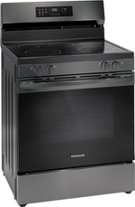 Frigidaire Black Stainless Steel Electric Freestanding Range with Air Fry (5.3 Cu. Ft.) - FCRE308CAD