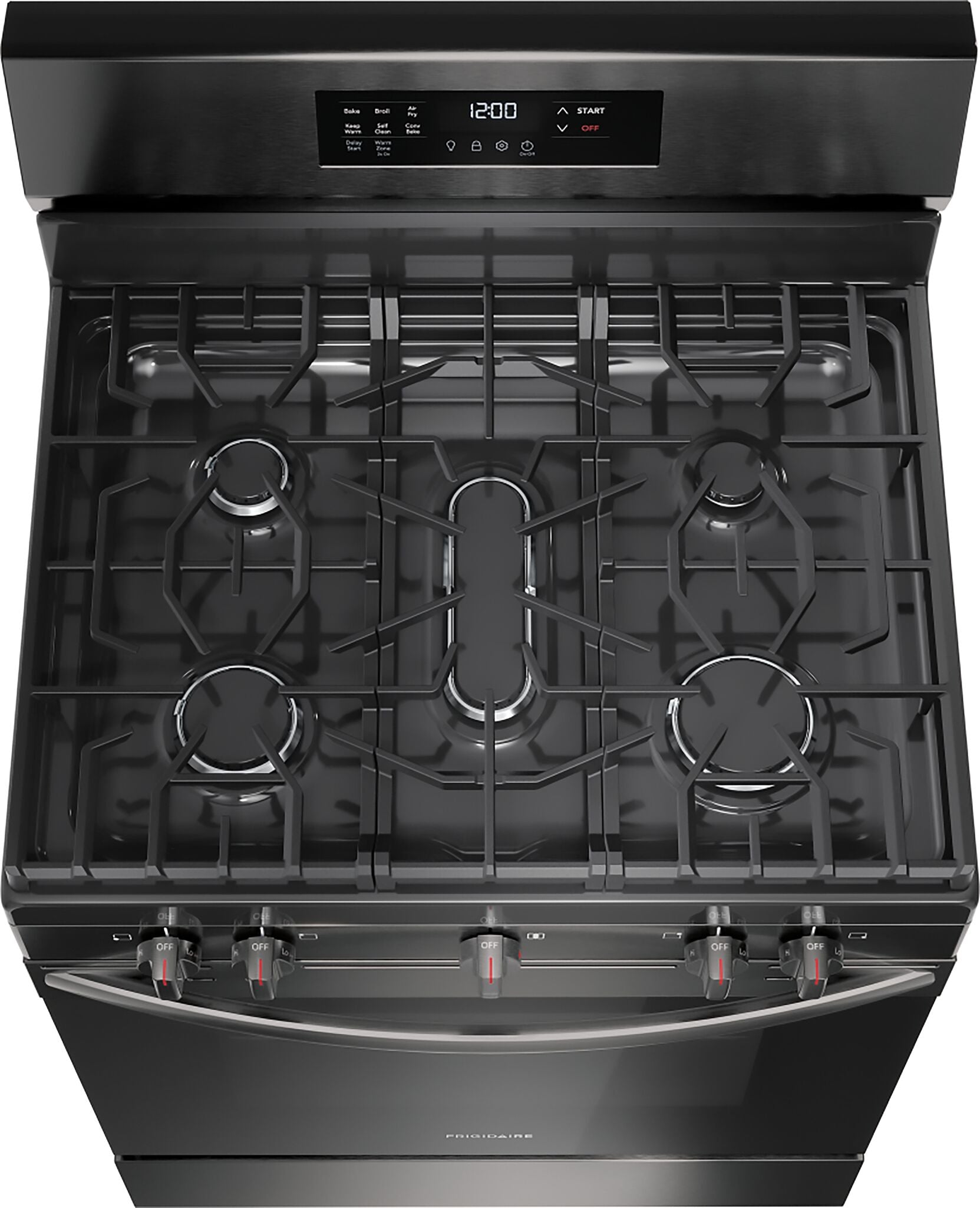 Frigidaire Black Stainless Steel Gas Freestanding Range with Air Fry (5.1 Cu. Ft.) - FCRG3083AD