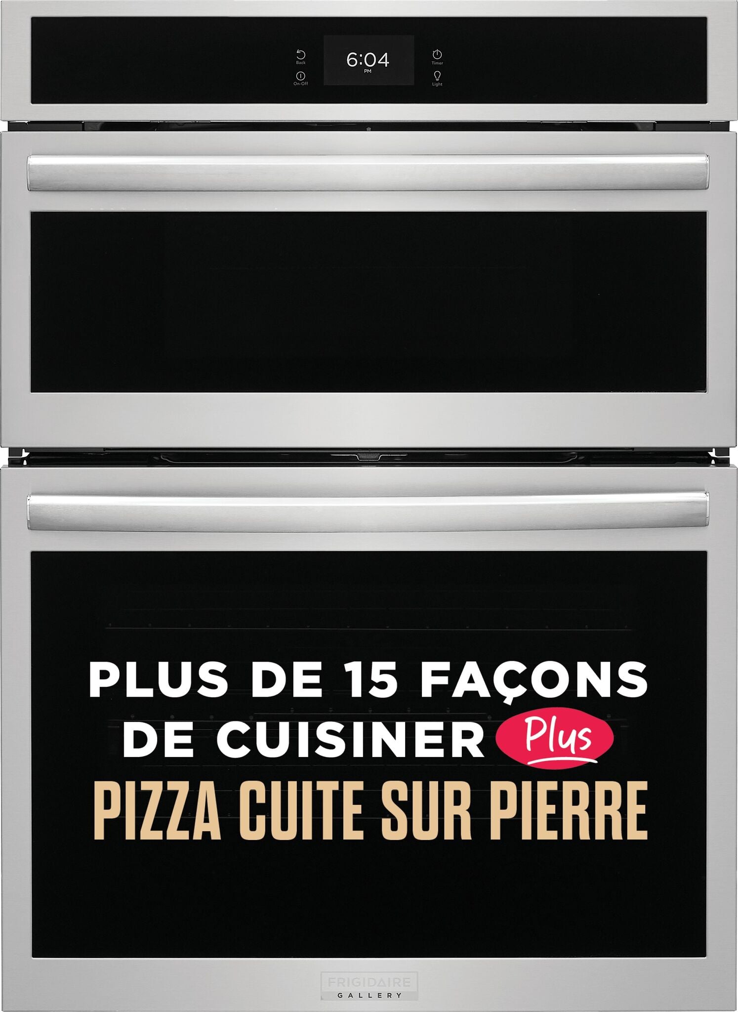 Frigidaire Gallery Combiné Four encastré et four micro-ondes (5,3 pi³/1,7 pi³) avec mode pizza cuite sur pierre 30 po acier inoxydable GCWM3070AF--