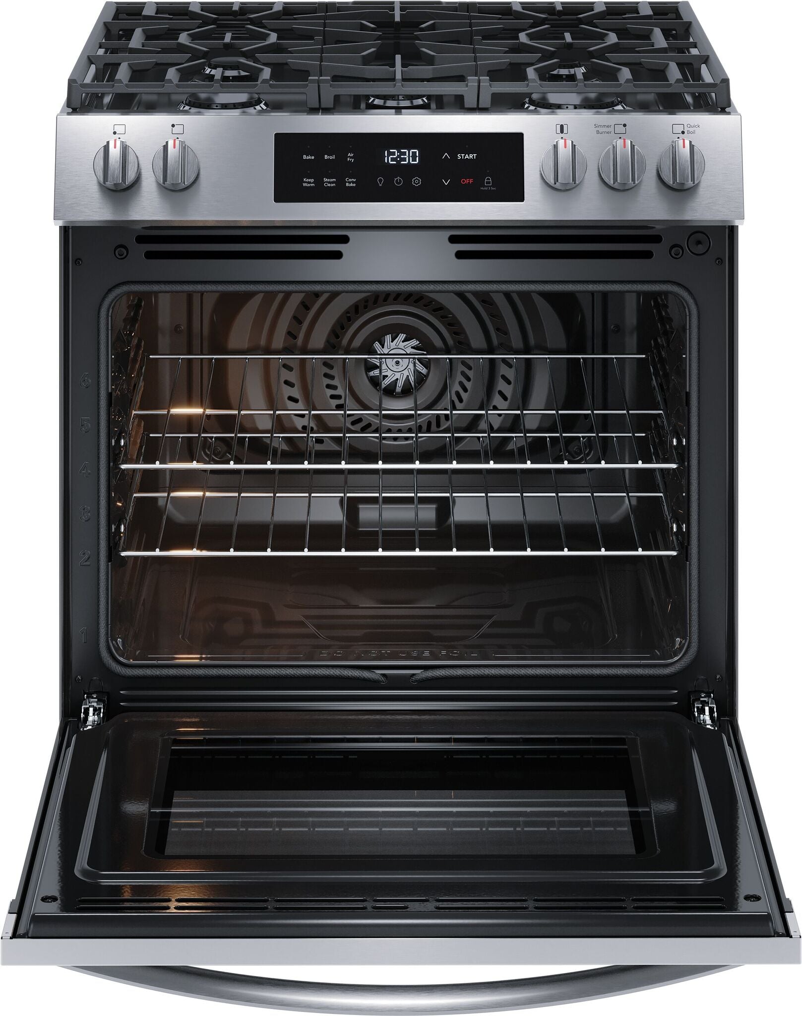 Frigidaire Stainless Steel 30" Front Control Gas Range with Air Fry - FCFG3082BS