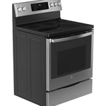 GE Profile Fingerprint Resistant Stainless Steel Freestanding Electric Range with True Convection & No-Preheat Air Fry (6.2 cu.ft.)- PCB900YVFS