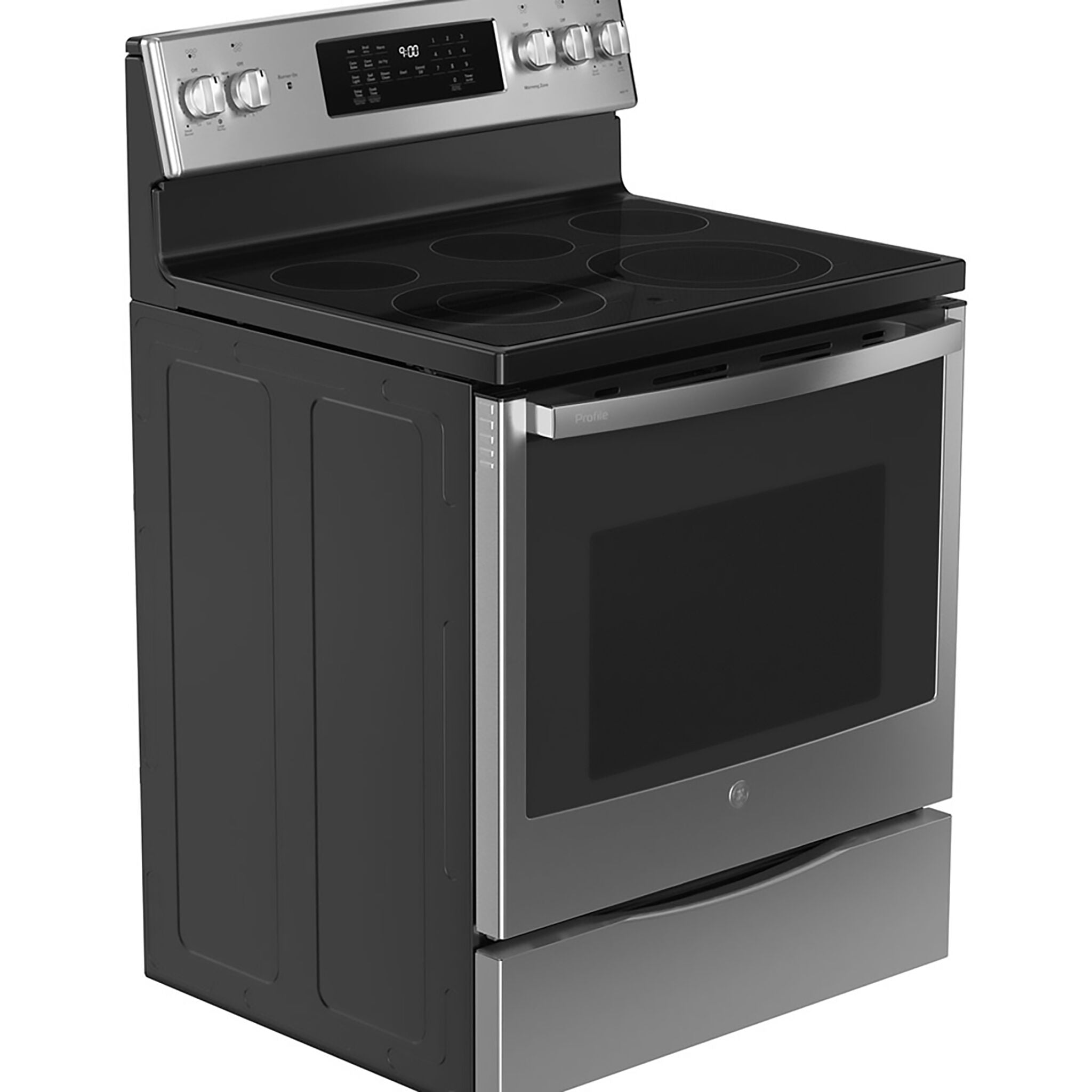 GE Profile Fingerprint Resistant Stainless Steel Freestanding Electric Range with True Convection & No-Preheat Air Fry (6.2 cu.ft.)- PCB900YVFS