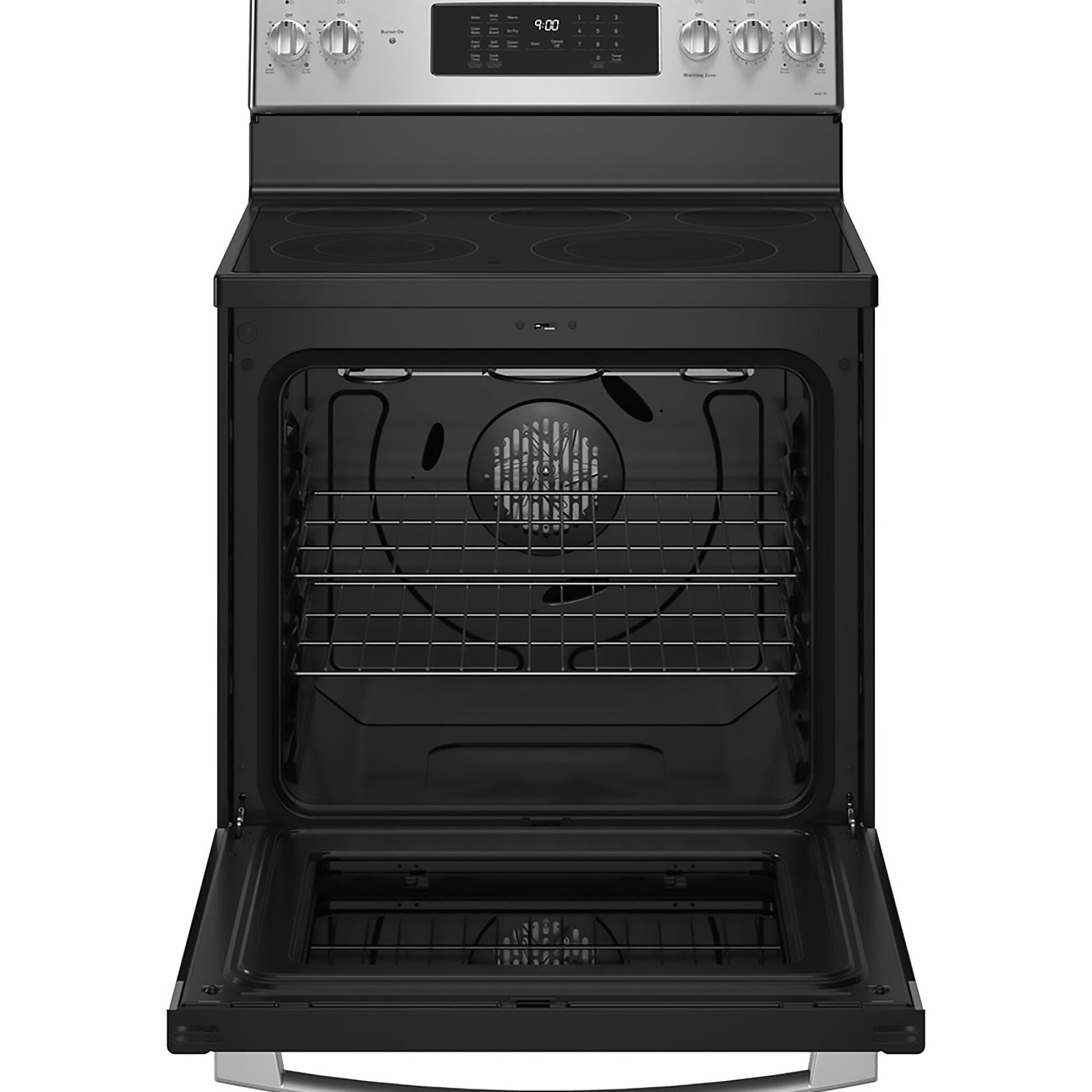 GE Profile Fingerprint Resistant Stainless Steel Freestanding Electric Range with True Convection & No-Preheat Air Fry (6.2 cu.ft.)- PCB900YVFS