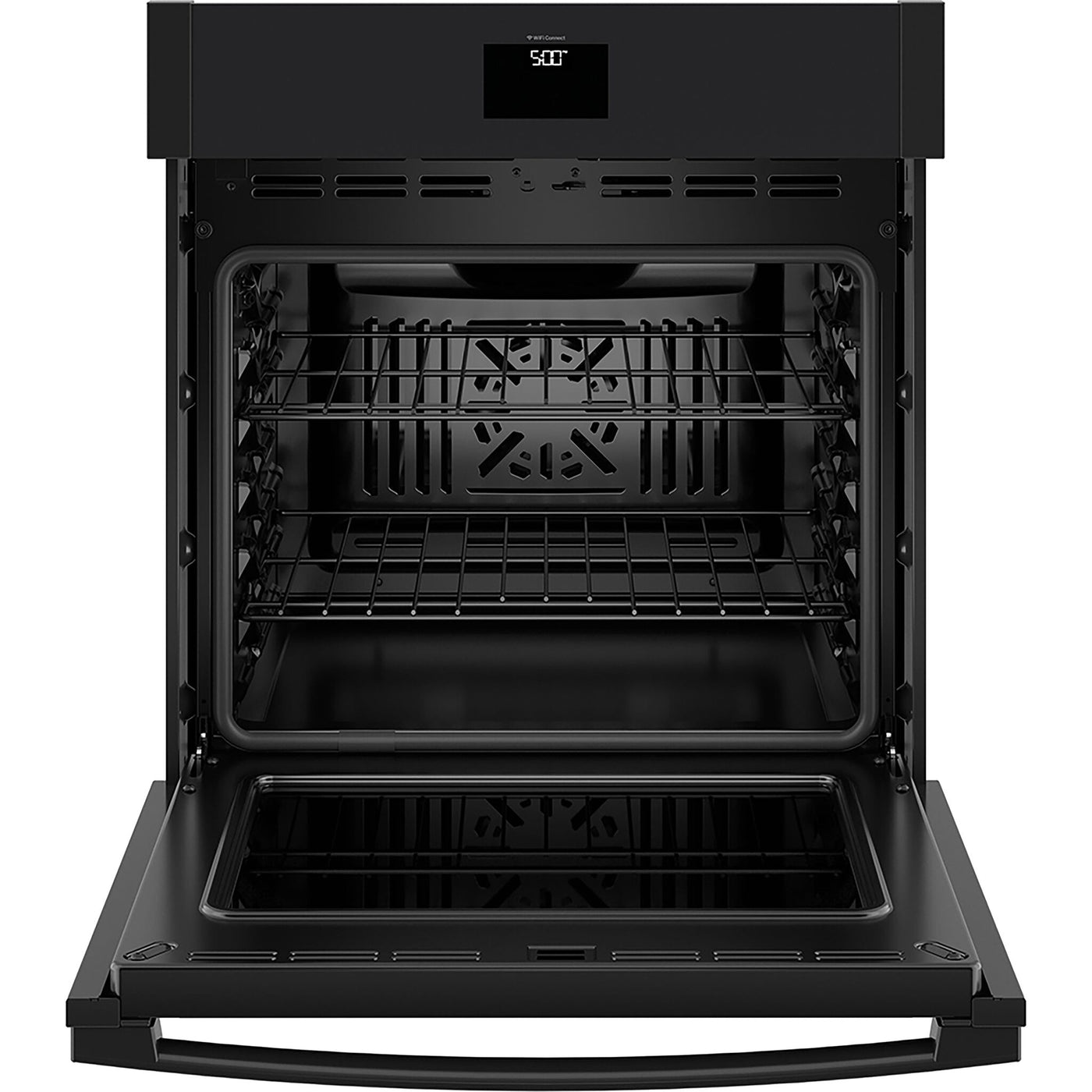 GE Black Stainless Steel 30" Built-in Convection Single Wall oven (5.0 Cu.Ft.) with No Preheat Air Fry - JTS5000DVBB