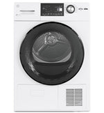GE White Front Load Washer with Steam (2.8 IEC Cu.Ft.) & Ventless Condenser Electric Dryer (4.1 Cu.Ft.) - GFW148SSMWW/GFT14JSIMWW