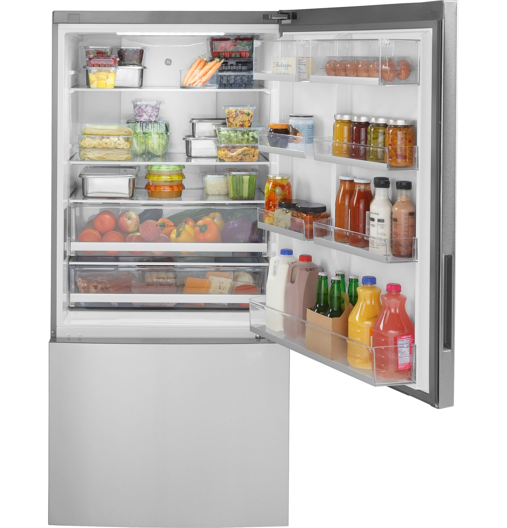 GE 31.25" 17.7 Cu. Ft. Fingerprint Resistant Stainless Steel Bottom-Freezer Refrigerator - GBE17HYRFS