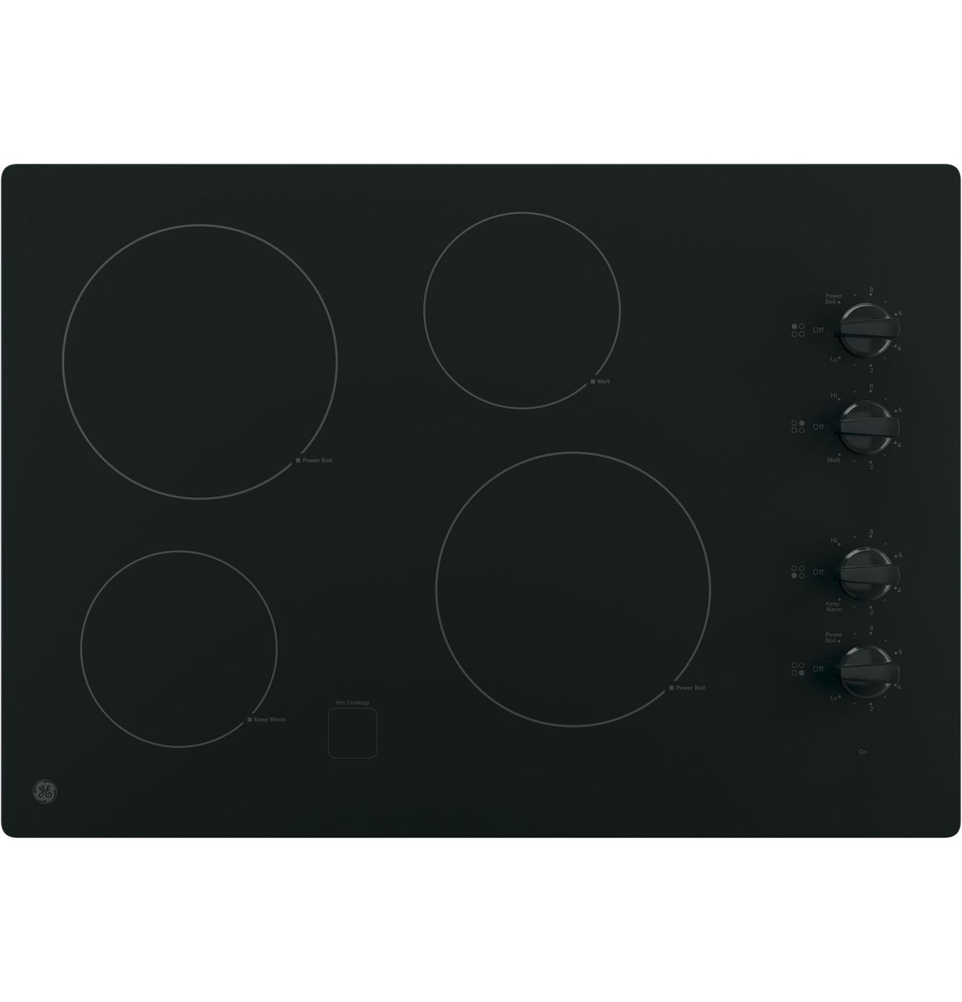 GE Black 30" Knob Control Electric Cooktop- JP3030DWBB