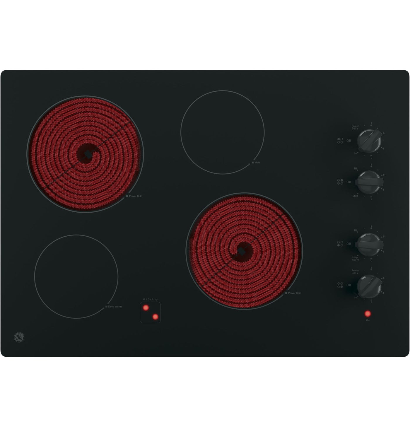 GE Black 30" Knob Control Electric Cooktop- JP3030DWBB