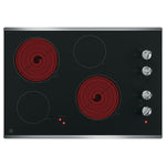 GE Black Stainless 30" Built-In Knob Control Electric Cooktop - JP3030SWSS