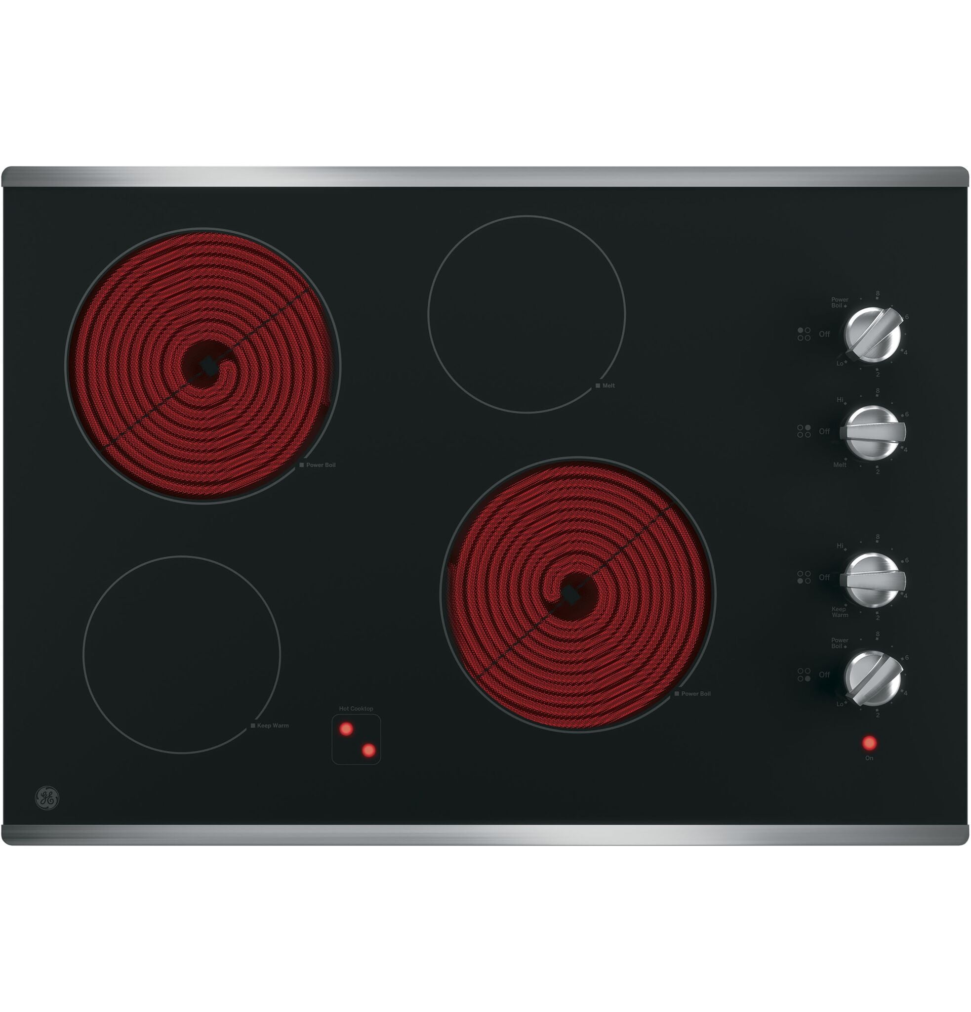 GE Stainless Steel 30" Knob Control Electric Cooktop - JP3030SWSS