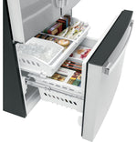 GE 35.75" 21.9 Cu. Ft. Fingerprint Resistant Stainless Steel Counter-Depth French Door Refrigerator - GWE22JYMFS