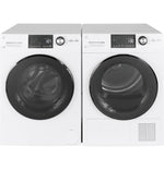 GE White Front Load Washer with Steam (2.8 IEC Cu.Ft.) & Ventless Condenser Electric Dryer (4.1 Cu.Ft.) - GFW148SSMWW/GFT14JSIMWW