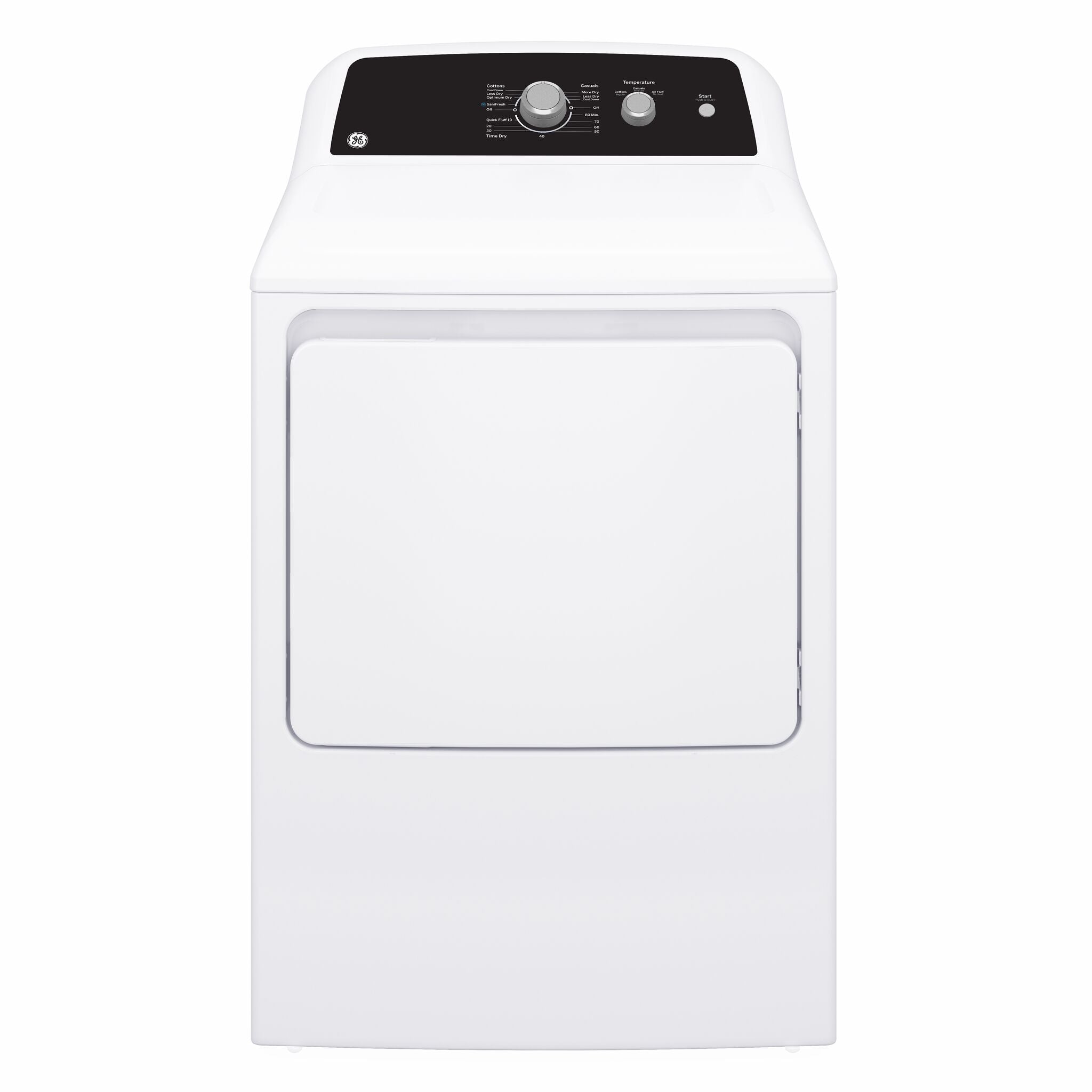 GE White Top Load Washer (4.4 Cu Ft.) & Electric Dryer with SaniFresh Cycle (6.2 cu.ft.) - GTW334BMRWS/GTX34EBMRWS