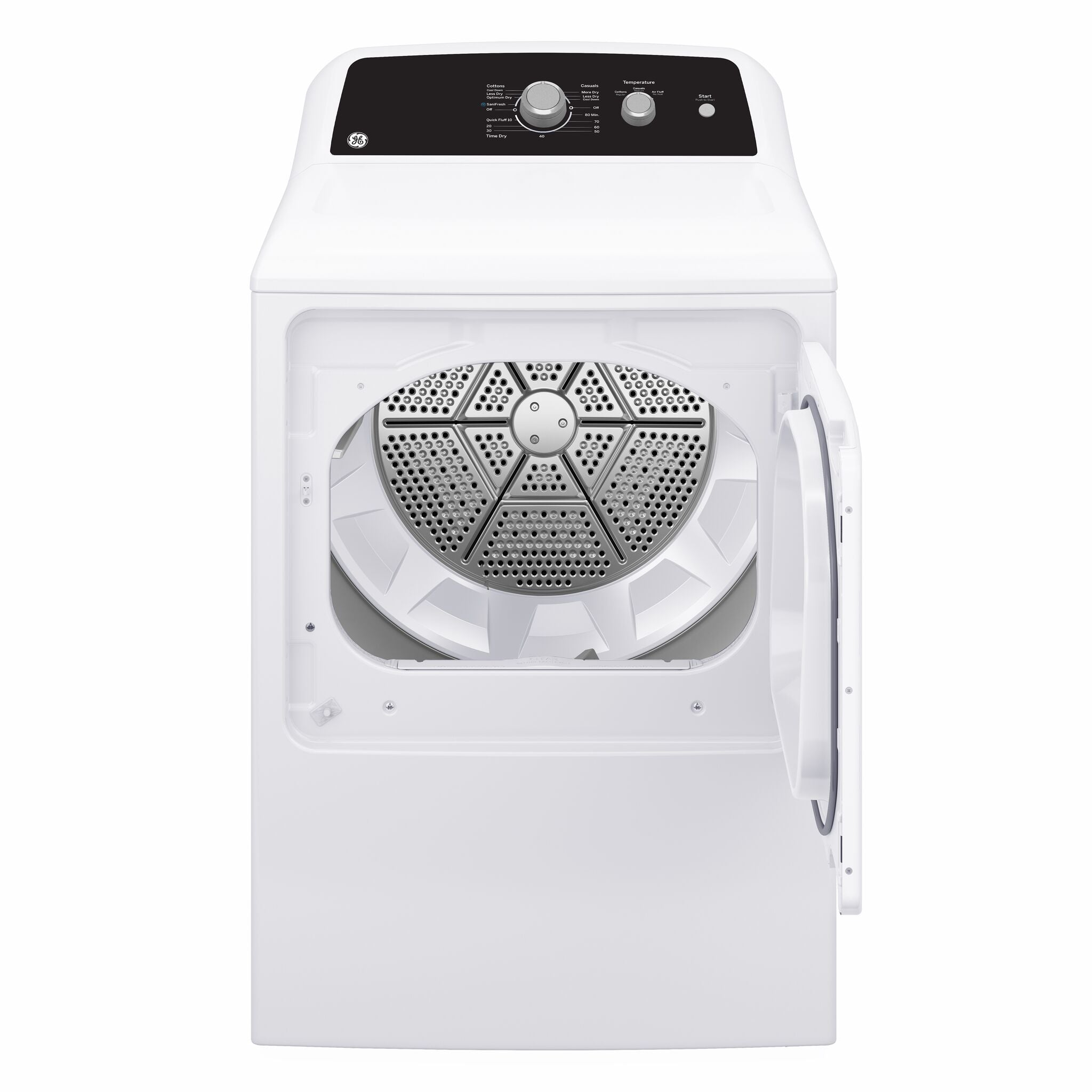 GE White Top Load Washer (4.4 Cu Ft.) & Electric Dryer with SaniFresh Cycle (6.2 cu.ft.) - GTW334BMRWS/GTX34EBMRWS