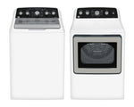 GE White Top Load Washer (4.9 Cu. Ft.) & Electric Dryer with SaniFresh Cycle (7.2 cu.ft.) - GTW491BMRWS/GTD49EBMRWS