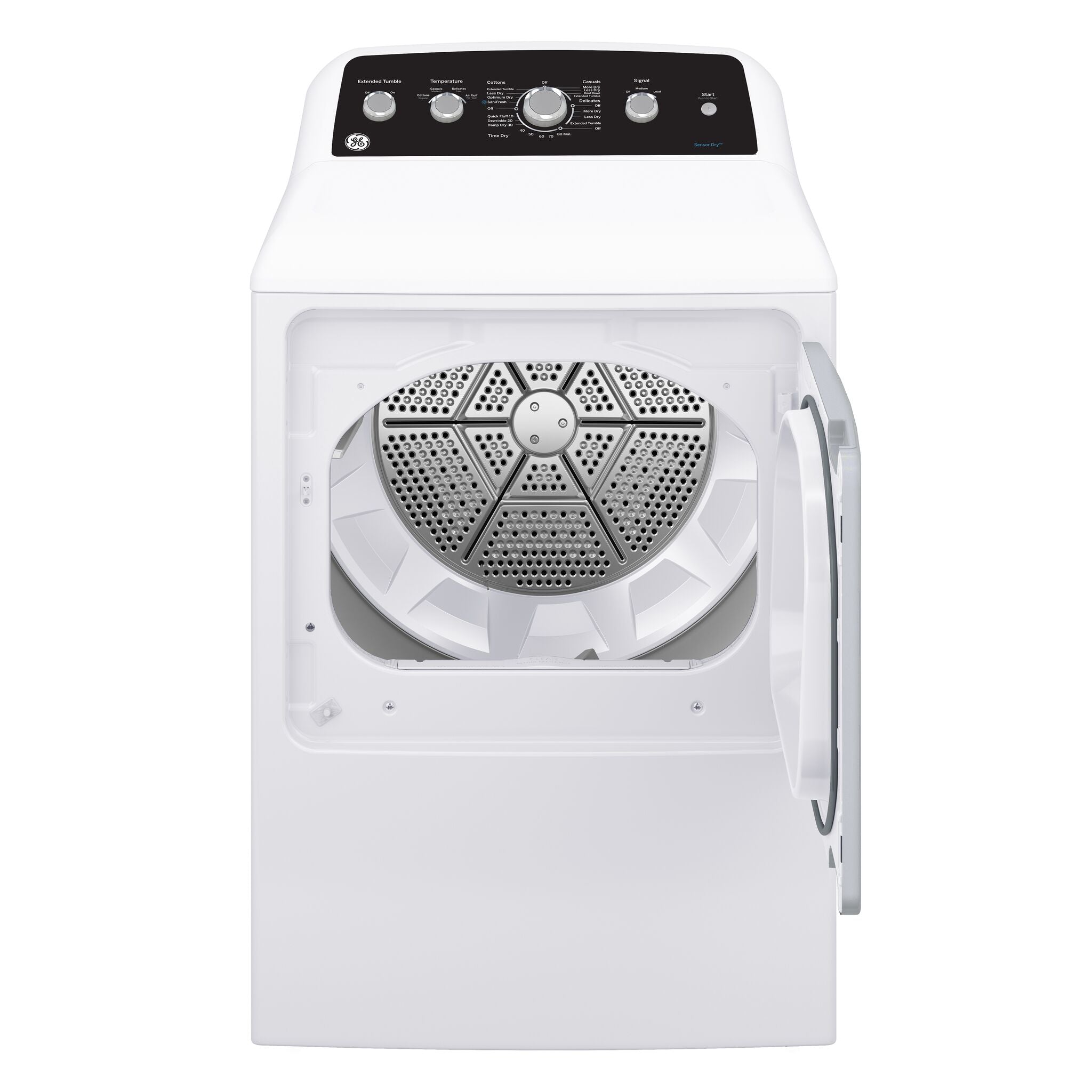 GE White Top Load Washer (4.9 Cu. Ft.) & Gas Dryer with SaniFresh Cycle (7.2 cu.ft.) - GTW491BMRWS/GTD49GBMRWS
