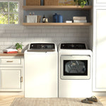 GE White Top Load Washer (5.3 Cu. Ft.) & Electric Dryer with SaniFresh (7.4 cu.ft.) - GTW681BMRWS/GTD68EBMRWS