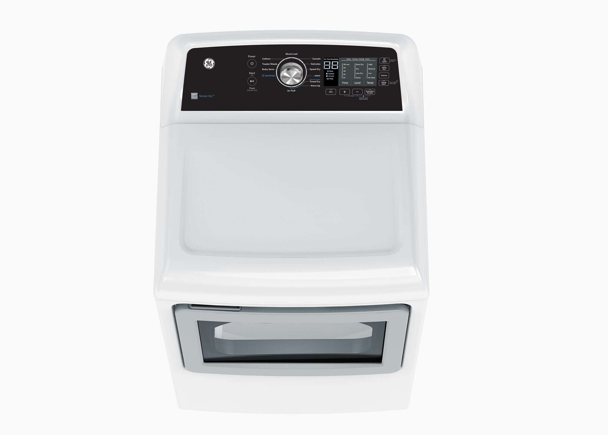 GE White Top Load Washer (5.3 Cu. Ft.) & Gas Dryer with SaniFresh (7.4 cu.ft.) - GTW681BMRWS/GTD68GBMRWS