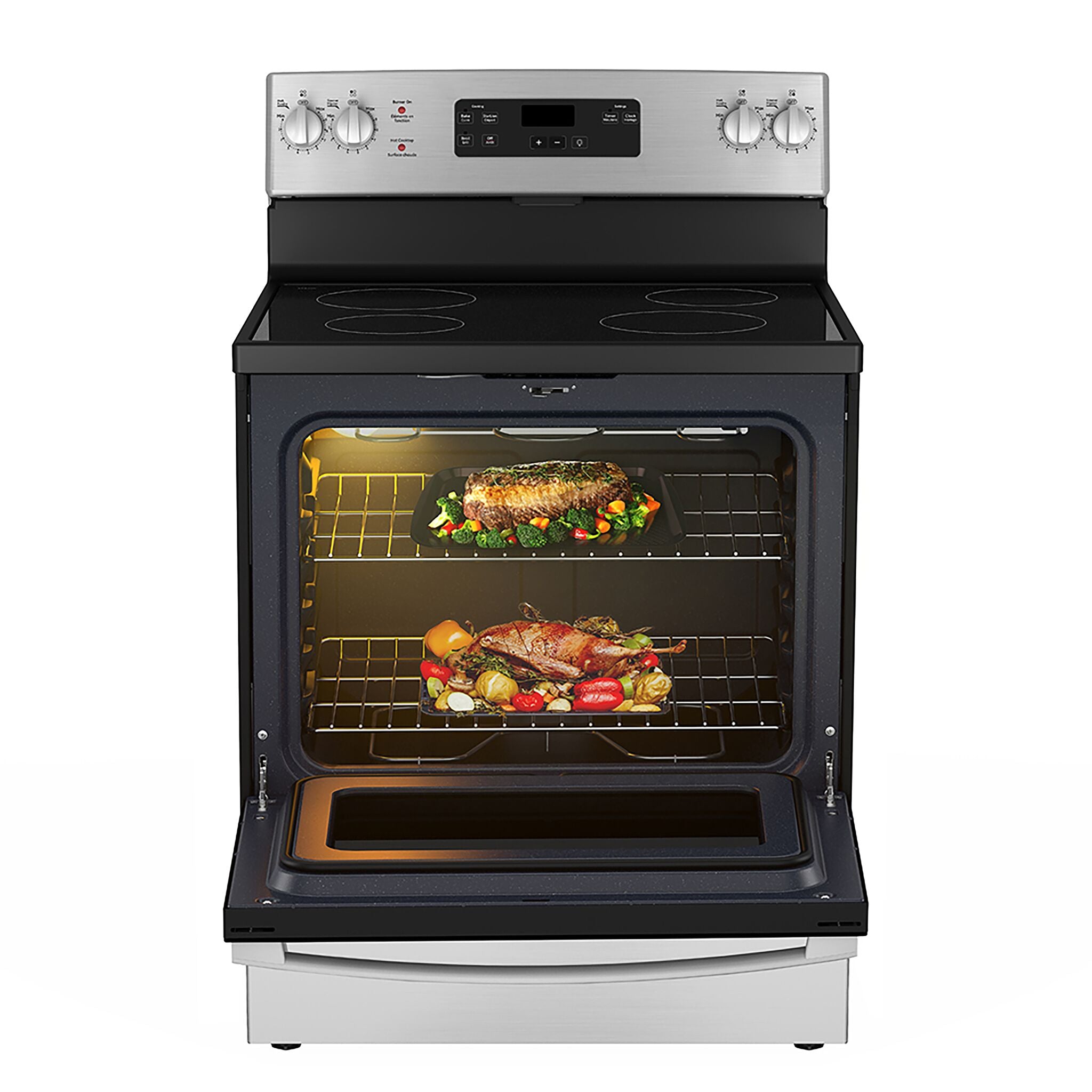 GE Stainless Steel Smooth Top Freestanding Electric Range (5.0 Cu. Ft.) - JCBS630SVSS