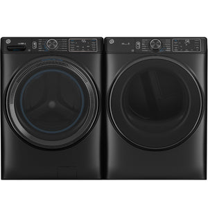 GE Laveuse intelligente à chargement frontal 5,8 pi³ avec vapeur et SmartDispenseMC et sécheuse intelligent électrique 7,8 pi³ avec vapeur graphite charbon GFW655SPVDS/GFD65ESMVDS