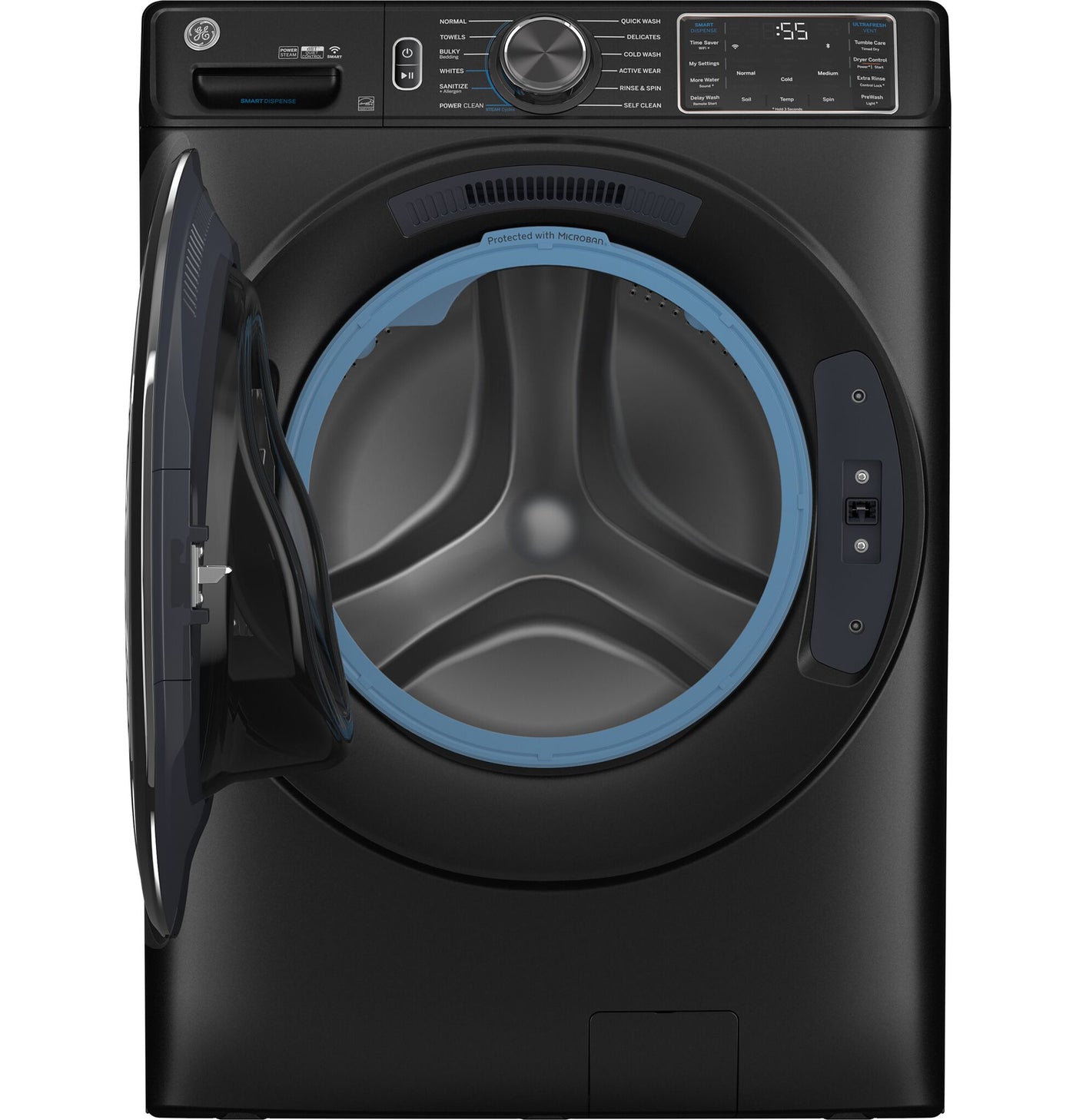 GE Carbone Graphite Smart Steam Front Load Washer with SmartDispense (5.8 cu.ft) - GFW655SPVDS