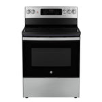 GE Fingerprint Resistant Stainless Kitchen Package with French Door Refrigerator, Electric Range & Built-In Dishwasher