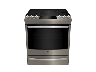 GE Profile Cuisinière électrique 6,3 pi³ encastrable à convection avec friture à air ardoise PCS940EMES