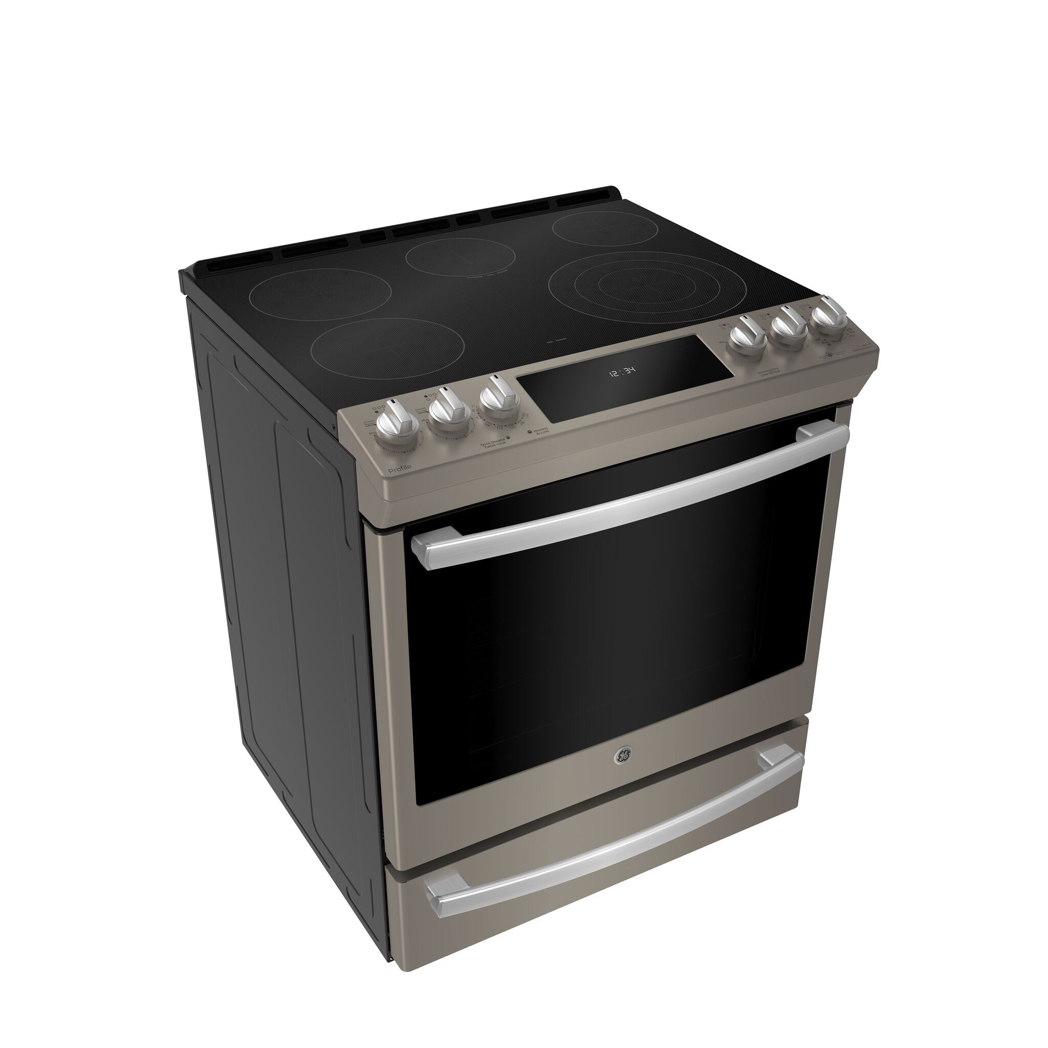 GE Profile Slate Slide-In Electric Convection Range with Air Fry (6.3 Cu. Ft.) - PCS940EMES