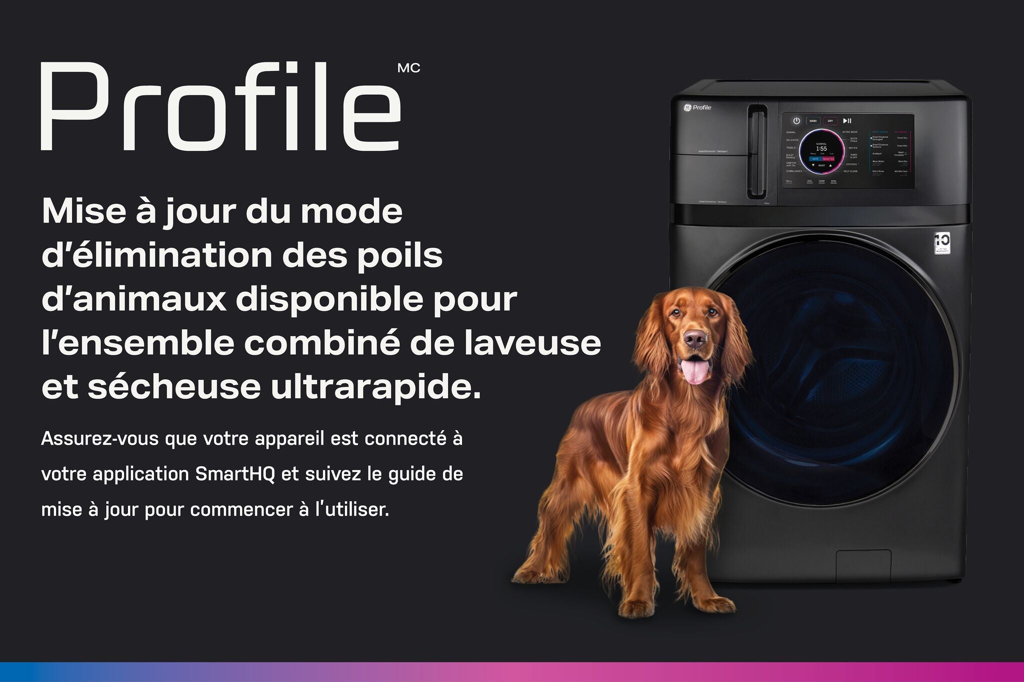 GE Profile Laveuse/sécheuse tout-en-un 5,5 pi³ UltraFastMC, avec pompe à chaleur sans évacuation 28 po graphite charbon PFQ97HSPVDS--