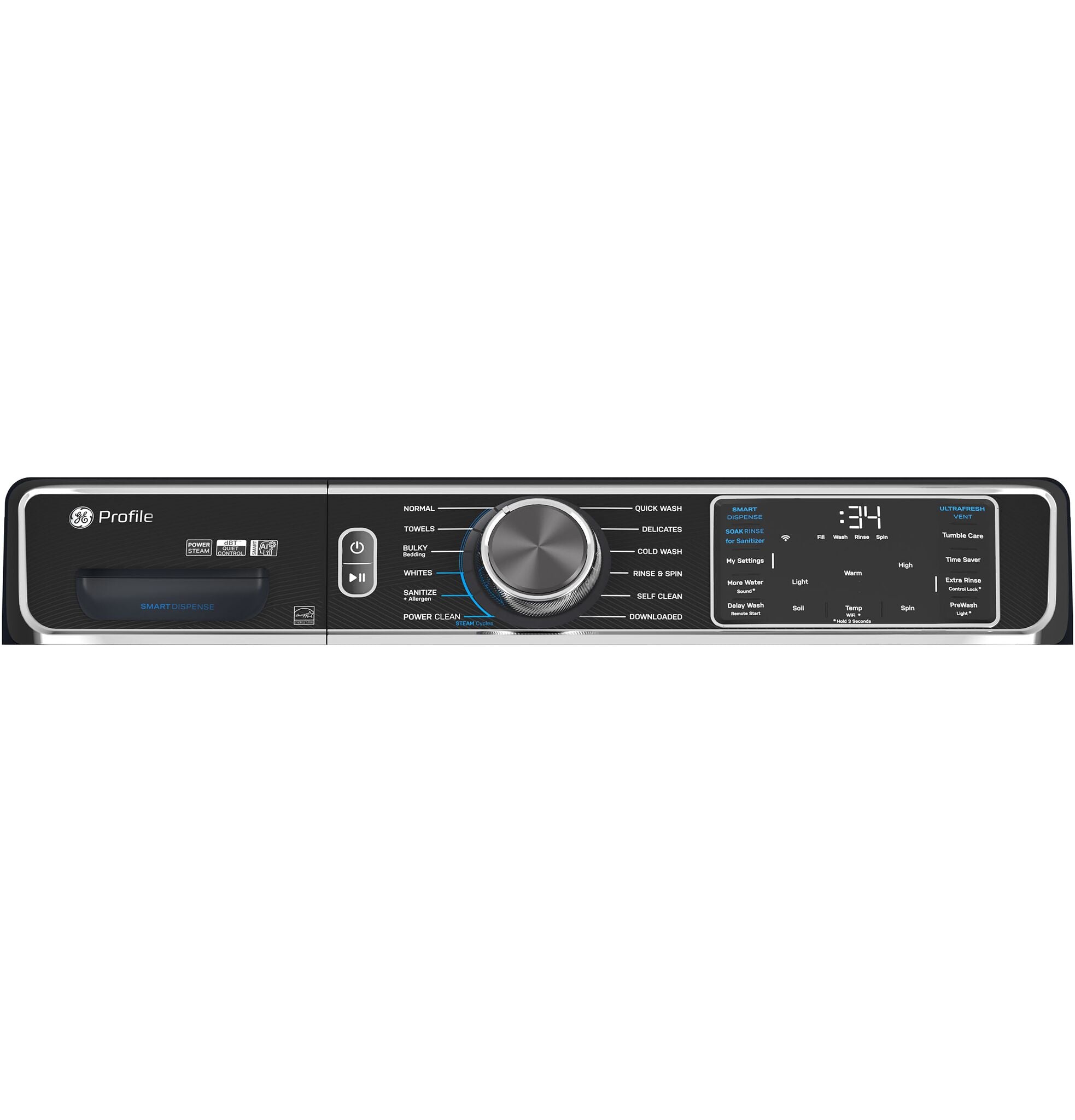 GE Profile Blue Sapphire Smart Steam Front Load Washer with SmartDispense (6.1 cu. ft) - PFW870SPVRS