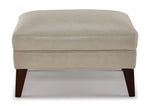 Gerald Leather Large Ottoman - Ivory