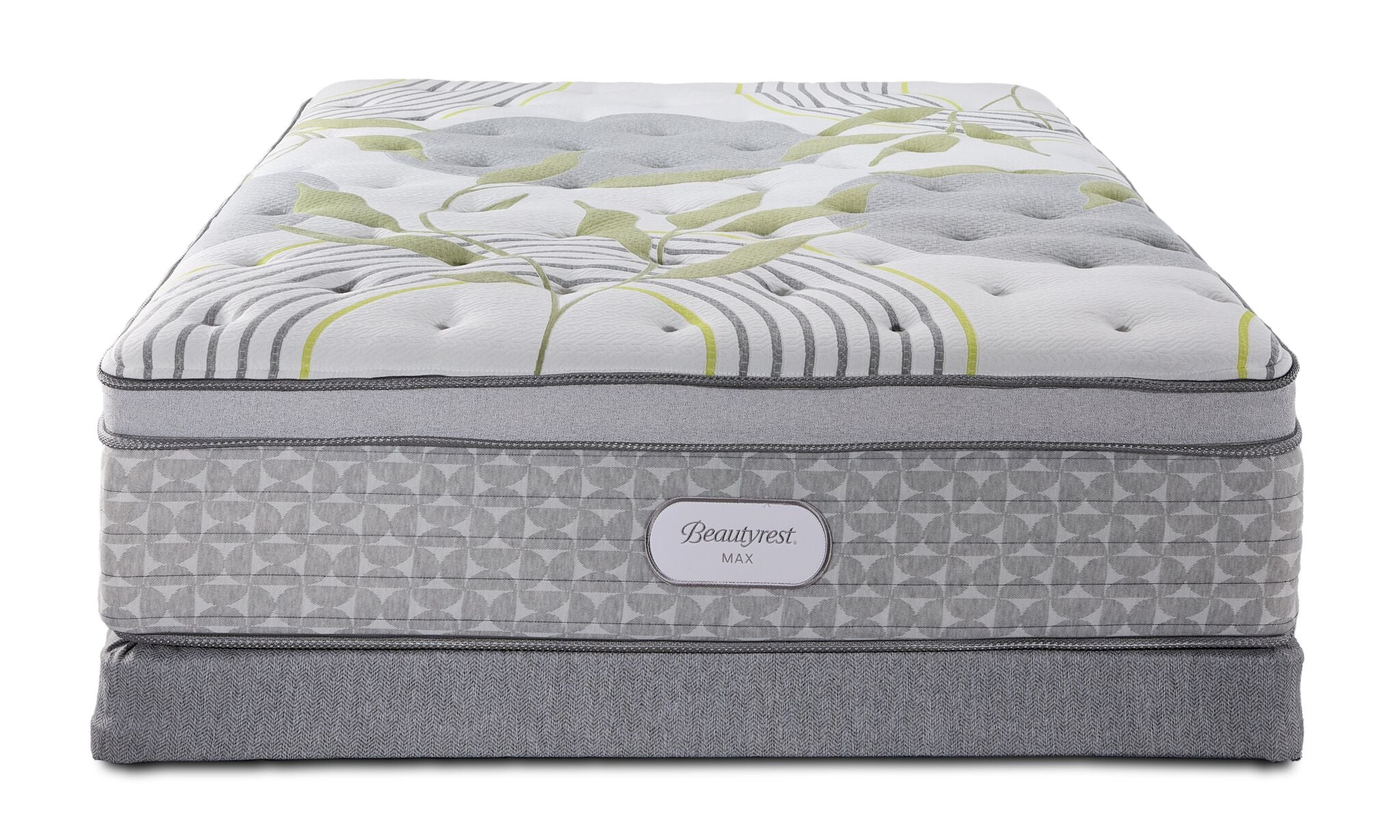 Beautyrest Max Glow Euro Top Medium Queen Mattress and Low Profile Boxspring Set