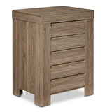 Great Falls 23.5" Cabinet - Grey with wood-grain finish, slatted front door and sturdy square legs