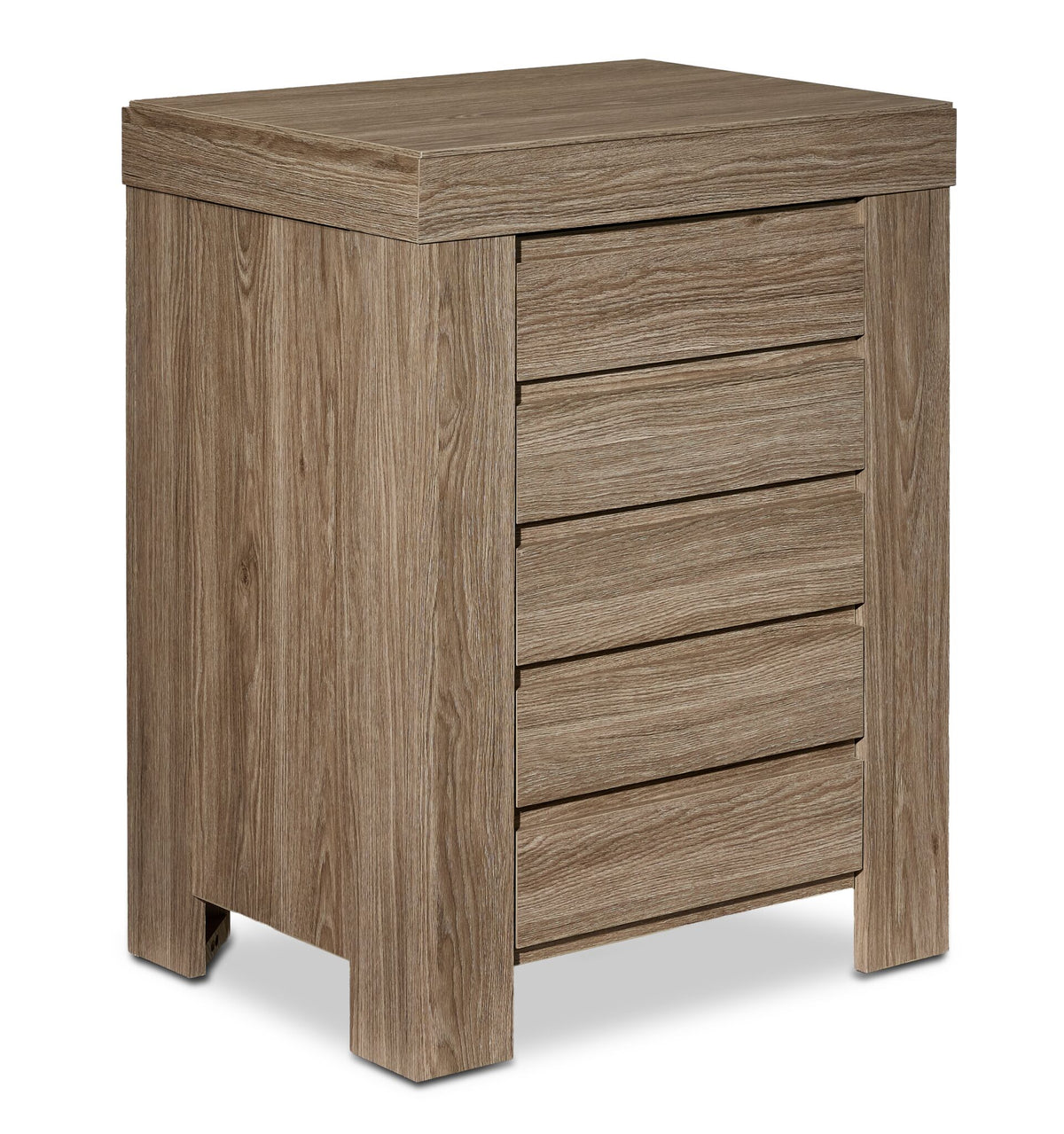 Great Falls 23.5" Cabinet - Grey with wood-grain finish, slatted front door and sturdy square legs