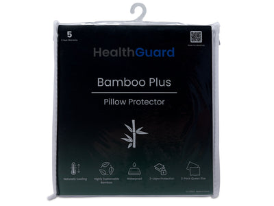 HealthGuardMC Bambou Plus Protège-oreiller grand imperméable – paquet de 2